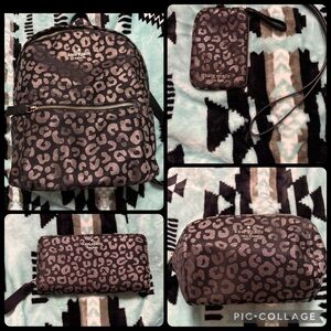 Kate Spade Ltd. Edition Leopard Chelsea The Little Better Backpack 4 Piece Set